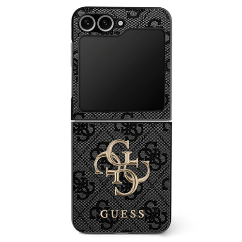 Husa pentru Samsung Galaxy Z Flip7, Guess Leather 4G Metal Logo (GUHCZF74GMGGR), negru