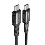 Cablu Acefast de date (C1-03), Type-C to Type-C, 60W, 20V/3A, Incarcare rapida, Nylon Braid, 1.2m, negru