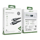 Cablu Acefast de date (C1-03), Type-C to Type-C, 60W, 20V/3A, Incarcare rapida, Nylon Braid, 1.2m, negru