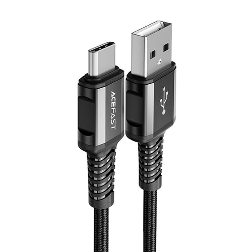 Cablu Acefast de date (C1-04), USB to Type-C, 3A, Incarcare rapida, Nylon Braid, 1.2m, negru