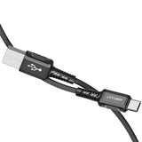 Cablu Acefast de date (C1-04), USB to Type-C, 3A, Incarcare rapida, Nylon Braid, 1.2m, negru