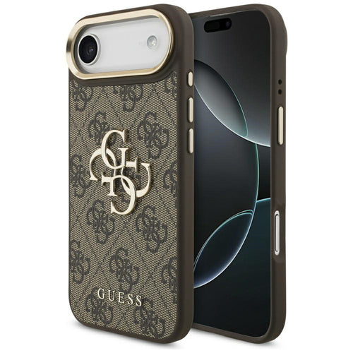Husa pentru iPhone 17 Air, Guess Hardcase Big 4G Classic Logo (GUHCP17M4GMGCBR), maro