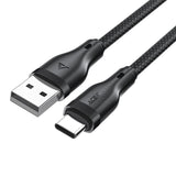 Cablu Acefast de date (C8-04), Incarcare rapida, USB to Type-C, 3A, Nylon Braided, 25.000 Bends, 1.2m, negru