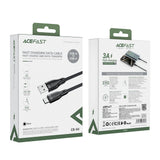 Cablu Acefast de date (C8-04), Incarcare rapida, USB to Type-C, 3A, Nylon Braided, 25.000 Bends, 1.2m, negru