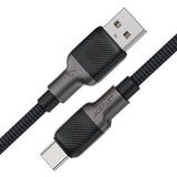 Cablu Acefast de date (C10-04), Incarcare rapida, USB to Type-C, 3A, 25.000 Bends, Durabil Silicon, 1.2m, negru