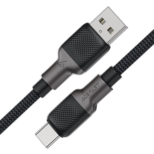 Cablu Acefast de date (C10-04), Incarcare rapida, USB to Type-C, 3A, 25.000 Bends, Durabil Silicon, 1.2m, negru