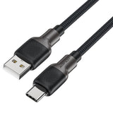 Cablu Acefast de date (C10-04), Incarcare rapida, USB to Type-C, 3A, 25.000 Bends, Durabil Silicon, 1.2m, negru