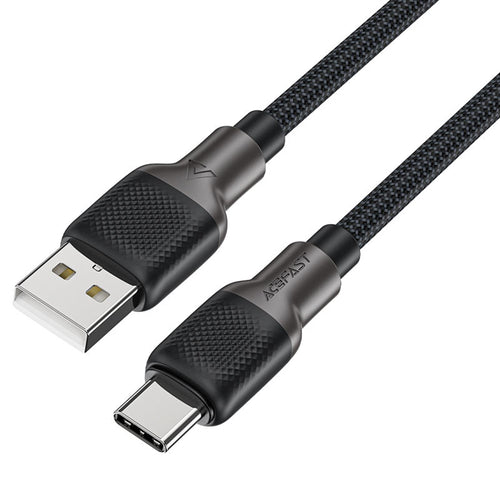 Cablu Acefast de date (C10-04), Incarcare rapida, USB to Type-C, 3A, 25.000 Bends, Durabil Silicon, 1.2m, negru