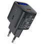 Incarcator retea Acefast (A113), cu Afisaj digital, Incarcare rapida, GaN, Type-C, PD20W, negru
