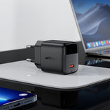 Incarcator retea Acefast (A113), cu Afisaj digital, Incarcare rapida, GaN, Type-C, PD20W, negru