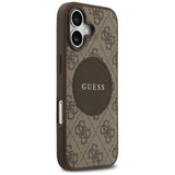 Husa pentru iPhone 17, Guess 4G Circle Classic Logo MagSafe (GUHMP17SP4PGRSGW), maro