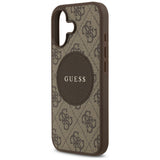 Husa pentru iPhone 17, Guess 4G Circle Classic Logo MagSafe (GUHMP17SP4PGRSGW), maro