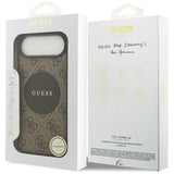 Husa pentru iPhone 17 Air, Guess 4G Circle Classic Logo MagSafe (GUHMP17MP4PGRSGW), maro