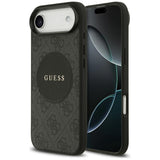 Husa pentru iPhone 17 Air, Guess 4G Circle Classic Logo MagSafe (GUHMP17MP4PGRSGK), negru