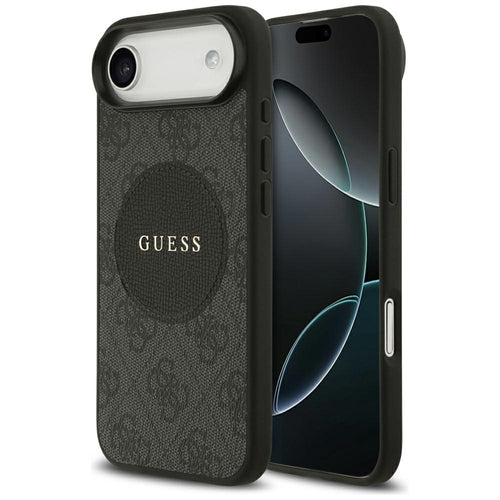 Husa pentru iPhone 17 Air, Guess 4G Circle Classic Logo MagSafe (GUHMP17MP4PGRSGK), negru