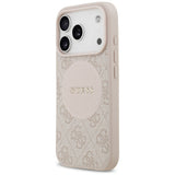 Husa pentru iPhone 17 Pro, Guess 4G Circle Classic Logo MagSafe (GUHMP17LP4PGRSGP), roz
