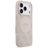 Husa pentru iPhone 17 Pro, Guess 4G Circle Classic Logo MagSafe (GUHMP17LP4PGRSGP), roz