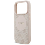 Husa pentru iPhone 17 Pro, Guess 4G Circle Classic Logo MagSafe (GUHMP17LP4PGRSGP), roz