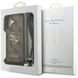 Husa pentru iPhone 17, Guess Hardcase 4G Cbdy Big Logo cu Cord Strap (GUHCP17SP4GMGCRW), maro
