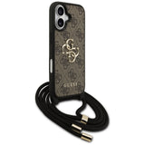 Husa pentru iPhone 17, Guess Hardcase 4G Cbdy Big Logo cu Cord Strap (GUHCP17SP4GMGCRW), maro