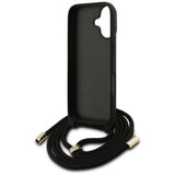 Husa pentru iPhone 17, Guess Hardcase 4G Cbdy Big Logo cu Cord Strap (GUHCP17SP4GMGCRW), maro