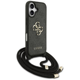 Husa pentru iPhone 17, Guess Hardcase 4G Cbdy Big Logo cu Cord Strap (GUHCP17SP4GMGCRK), negru