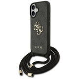 Husa pentru iPhone 17, Guess Hardcase 4G Cbdy Big Logo cu Cord Strap (GUHCP17SP4GMGCRK), negru