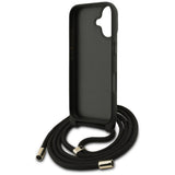 Husa pentru iPhone 17, Guess Hardcase 4G Cbdy Big Logo cu Cord Strap (GUHCP17SP4GMGCRK), negru