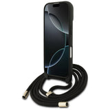Husa pentru iPhone 17, Guess Hardcase 4G Cbdy Big Logo cu Cord Strap (GUHCP17SP4GMGCRK), negru