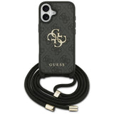 Husa pentru iPhone 17, Guess Hardcase 4G Cbdy Big Logo cu Cord Strap (GUHCP17SP4GMGCRK), negru