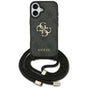 Husa pentru iPhone 17, Guess Hardcase 4G Cbdy Big Logo cu Cord Strap (GUHCP17SP4GMGCRK), negru