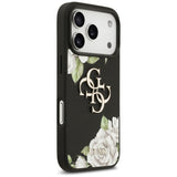 Husa pentru iPhone 17 Pro Max, Guess Hardcase 4G Grained Roses Big Logo (GUHCP17XPGROP4MK), negru