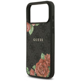 Husa pentru iPhone 17 Pro Max, Guess Hardcase 4G Flowers Print MagSafe (GUHMP17XP4ROPEMCK), negru