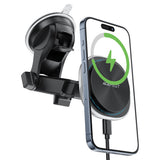 Suport auto Acefast cu Wireless Charging (D42), pentru Bord/Parbriz, Prindere magnetica, USB-C, 15W, pentru 4.7, argintiu
