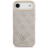 Husa pentru iPhone 17 Air, Guess Hardcase 4G Strass Logo & Big Strap (GUHMP17MP4G4DCSP), roz
