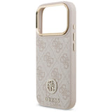 Husa pentru iPhone 17 Pro, Guess Hardcase 4G Strass Logo & Big Strap (GUHMP17LP4G4DCSP), roz