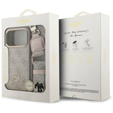Husa pentru iPhone 17 Pro, Guess Hardcase 4G Strass Logo & Big Strap (GUHMP17LP4G4DCSP), roz