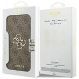 Husa pentru iPhone 17 Pro Max, Guess Book 4G Metal Logo (GUBKP17X4GMGBR), maro