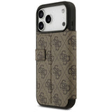 Husa pentru iPhone 17 Pro Max, Guess Book 4G Metal Logo (GUBKP17X4GMGBR), maro