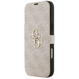 Husa pentru iPhone 17 Pro Max, Guess Book 4G Metal Logo (GUBKP17X4GMGPI), roz