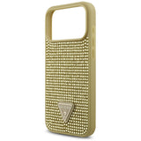 Husa pentru iPhone 17 Pro, Guess Rhinestone Triangle Logo (GUHCP17LHDGTPD), auriu