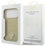 Husa pentru iPhone 17 Pro, Guess Rhinestone Triangle Logo (GUHCP17LHDGTPD), auriu