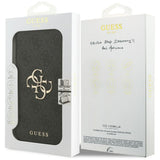 Husa pentru iPhone 17 Pro Max, Guess Book 4G Metal Logo (GUBKP17X4GMGGR), negru