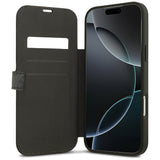 Husa pentru iPhone 17 Pro Max, Guess Book 4G Metal Logo (GUBKP17X4GMGGR), negru