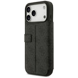 Husa pentru iPhone 17 Pro Max, Guess Book 4G Metal Logo (GUBKP17X4GMGGR), negru