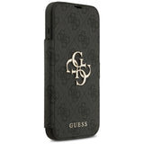 Husa pentru iPhone 17 Pro Max, Guess Book 4G Metal Logo (GUBKP17X4GMGGR), negru