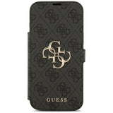 Husa pentru iPhone 17 Pro Max, Guess Book 4G Metal Logo (GUBKP17X4GMGGR), negru