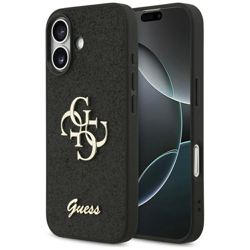 Husa pentru iPhone 17, Guess Fixed Glitter Big 4G (GUHCP17SHG4SGK), negru