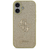 Husa pentru iPhone 17, Guess Fixed Glitter Big 4G (GUHCP17SHG4SGD), auriu