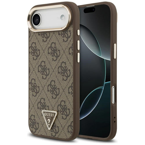 Husa pentru iPhone 17 Air, Guess Hardcase 4G Triangle Logo (GUHMP17MP4GTDGMW), maro
